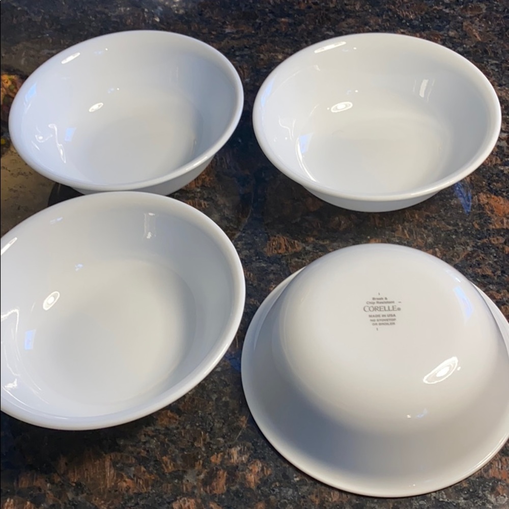 4 Corelle Just White 18oz. Cereal Bowls - Picture 2 of 7